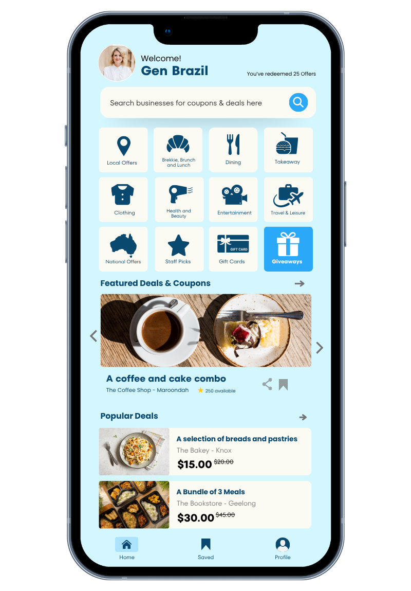 The Find Cards app home screen